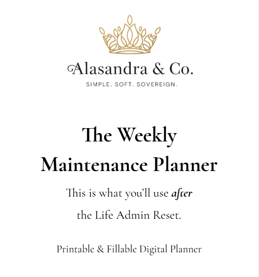 The Weekly Maintenance Planner