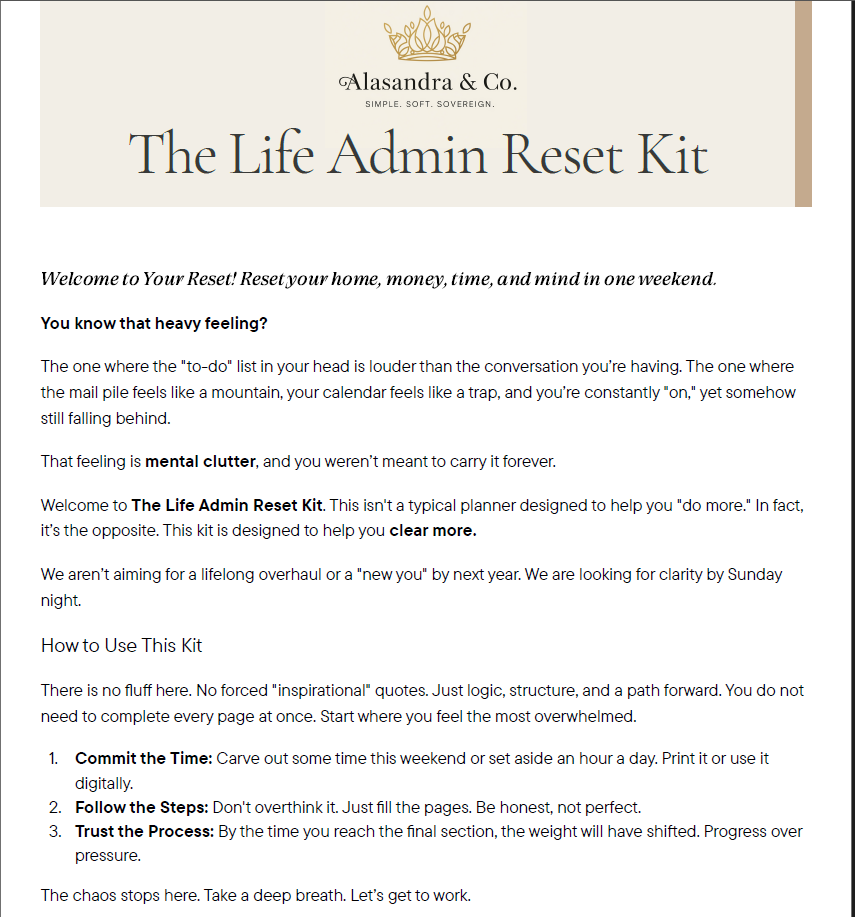 The Life Admin Reset Kit